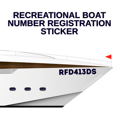 Recreational boat number registration sticker decal