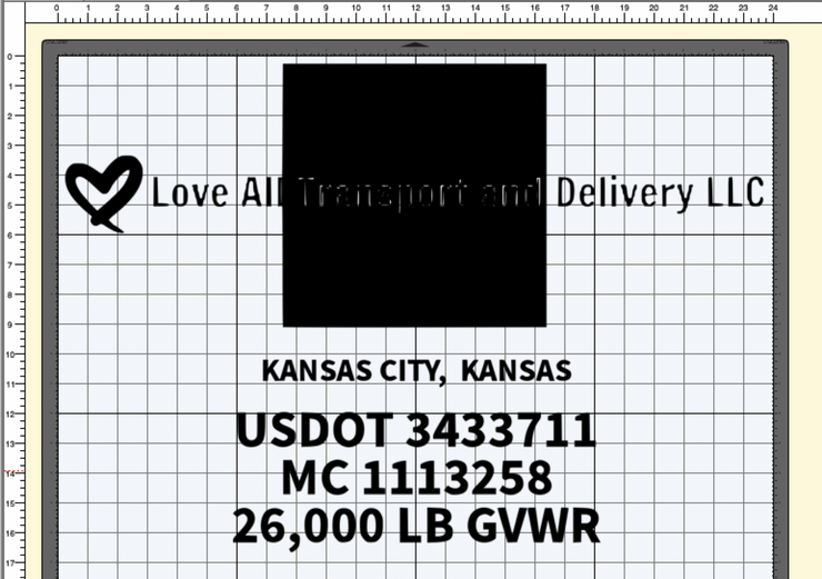 Custom Order for Love All Transport and Delivery LLC