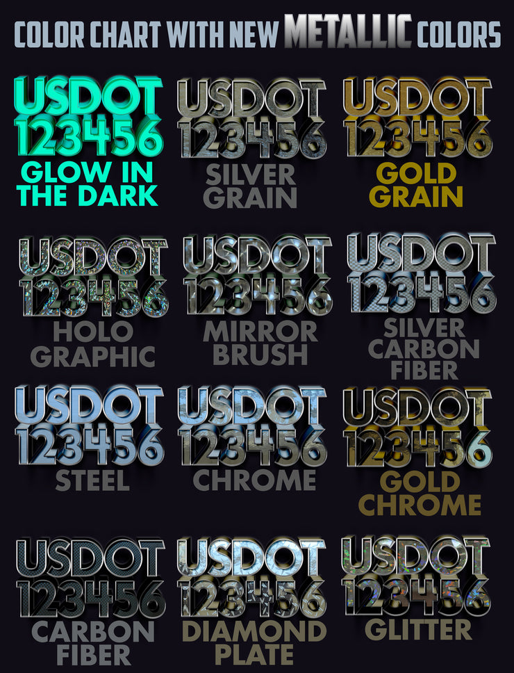 USDOT DECAL METALLIC COLORS