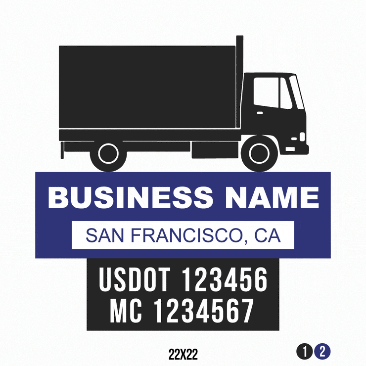 Company Name Truck Door Decal, USDOT, (Set of 2)
