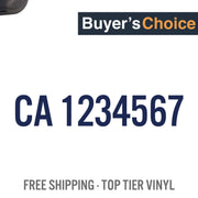 ca number decal sticker