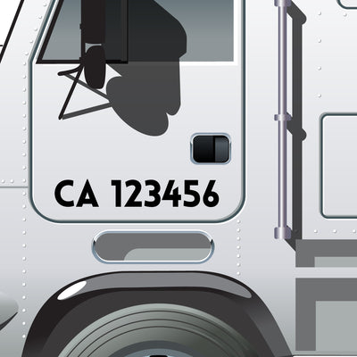 ca number regulation decal sticker (california)