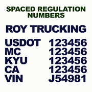 company name usdot mc kyu ca vin number decal stickers