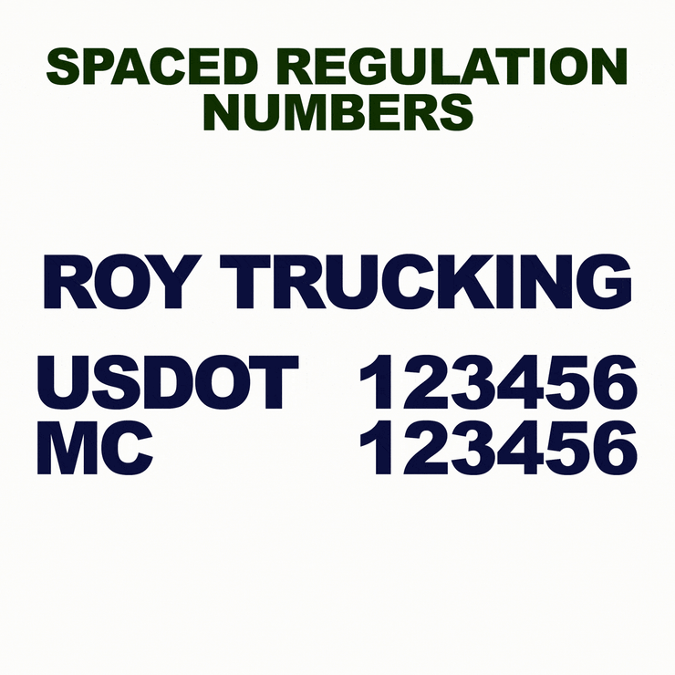 company name, usdot, mc number decal sticker