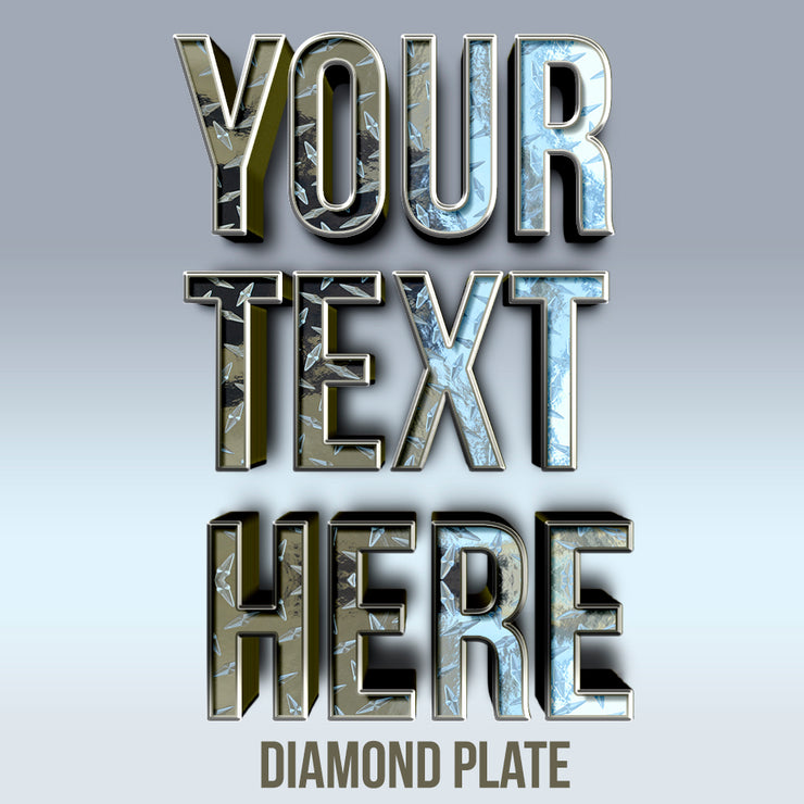 your text here diamond plate decal sticker