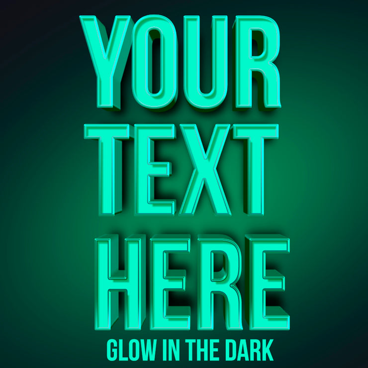 your text here decal sticker glow in the dark