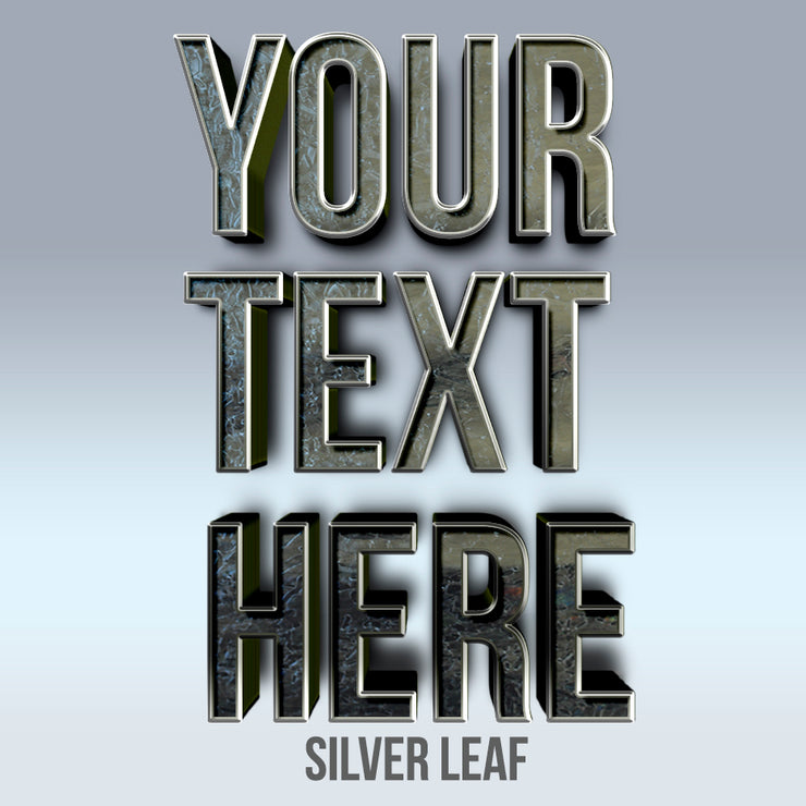 your text here decal sticker silver leaf