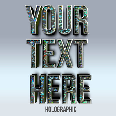 your text here holographic decal sticker