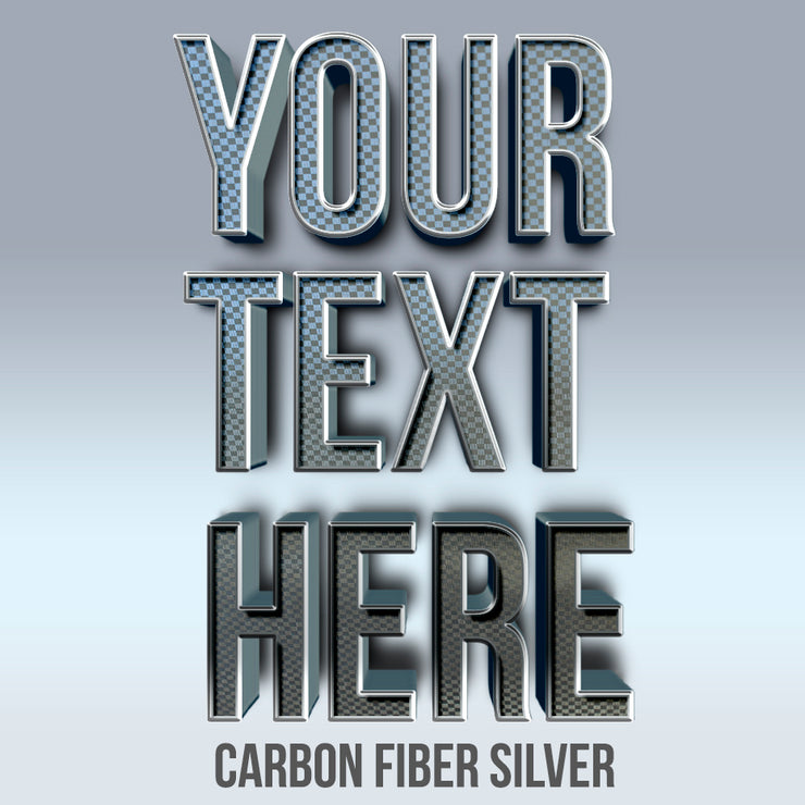 your text here carbon fiber silver decal sticker