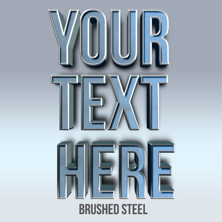 your text here brushed steel decal sticker