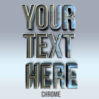 your text here chrome decal sticker