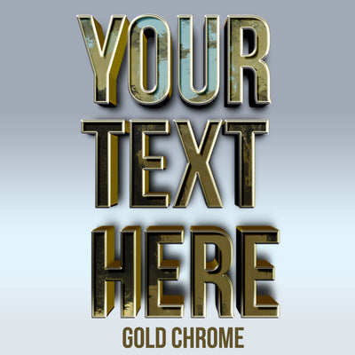 your text here gold chrome decal sticker