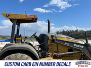 custom carb ein number decal