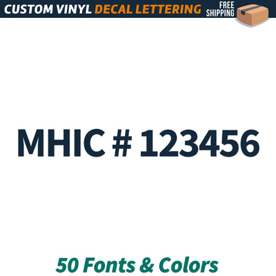 MHIC number decal