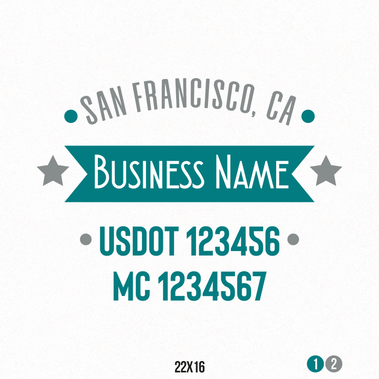 Company Name Truck Door Decal, USDOT, (Set of 2)
