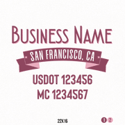 Company Name Truck Door Decal, USDOT, (Set of 2)