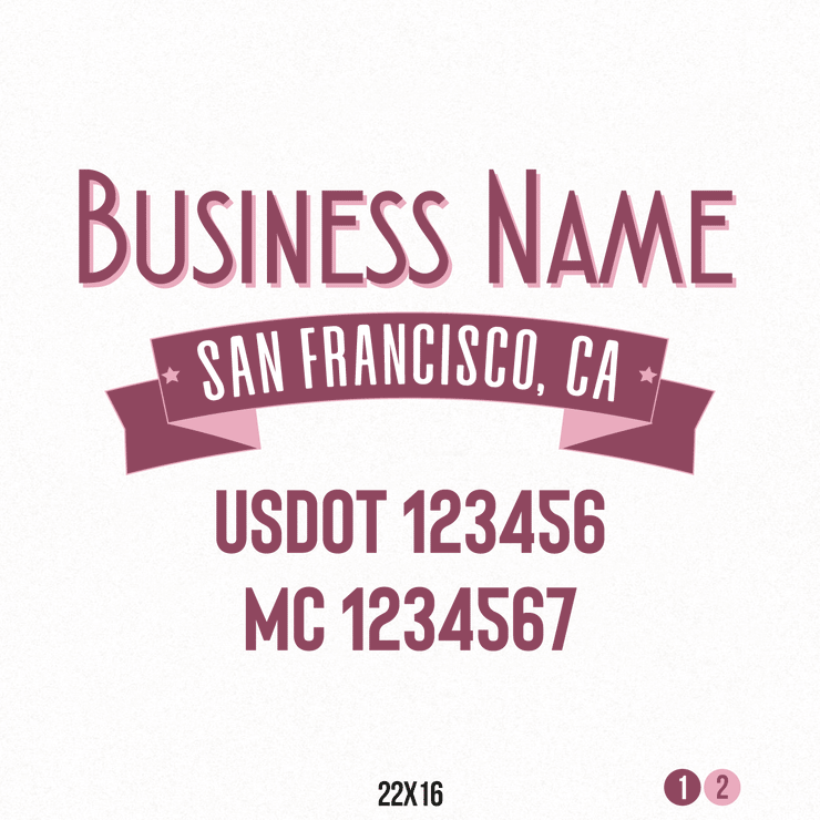Company Name Truck Door Decal, USDOT, (Set of 2)