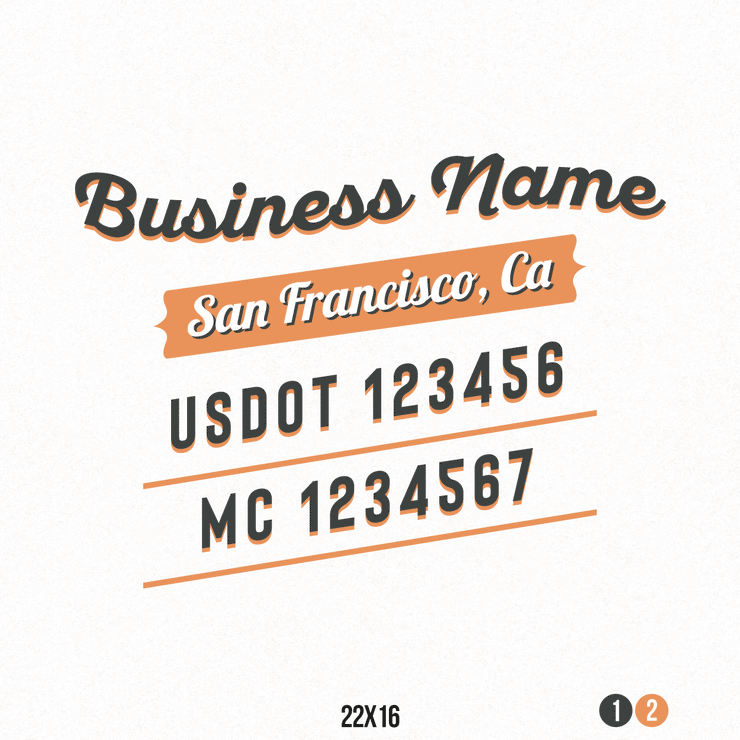 Company Name Truck Door Decal, USDOT, (Set of 2)