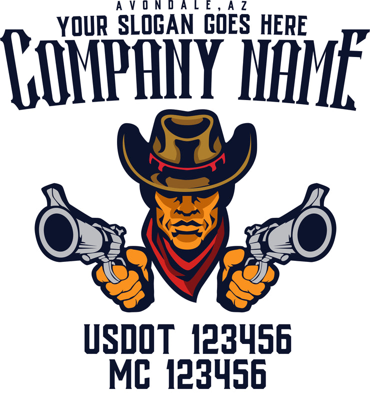 Outlaw Style Truck Door Decal (USDOT,MC)