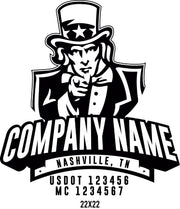 Patriotic USDOT Truck Door Company Name Decal