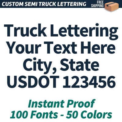 truck door lettering vinyl decal