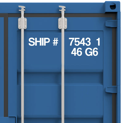 shipping container number sticker decal