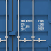 shipping container max gross tare payload cube decal sticker