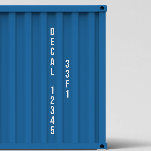 Side or Rear Shipping Container Decal Sticker Lettering 2 Lines of Ver ...