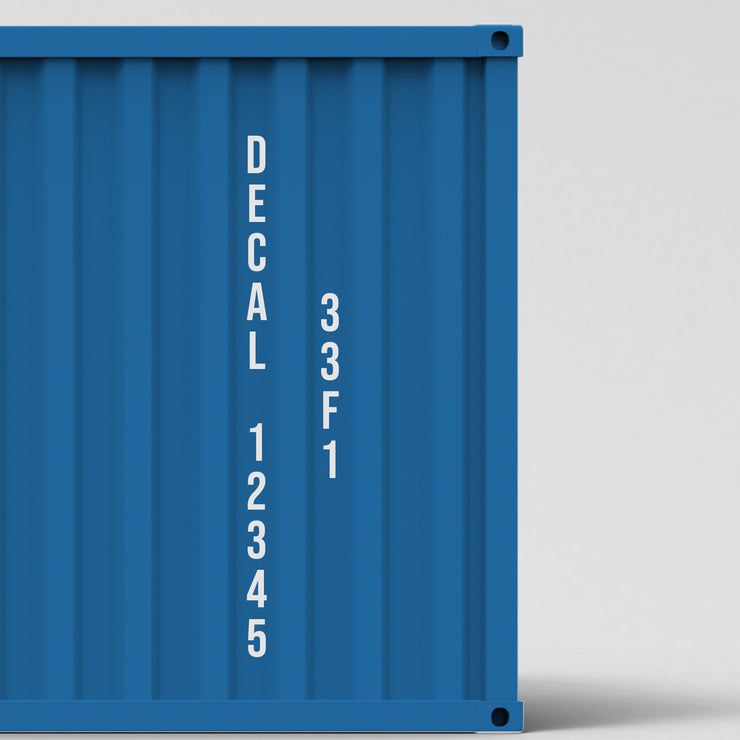 Side or Rear Shipping Container Decal Sticker Lettering 2 Lines of Ver ...
