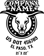 Western/Texas Style US DOT Decals (Set of 2)