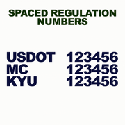 spaced usdot mc kyu number decal stickers