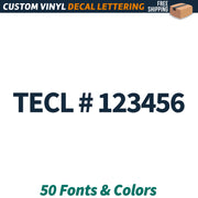 TECL number decal