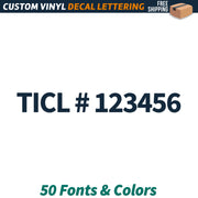 TICL number decal