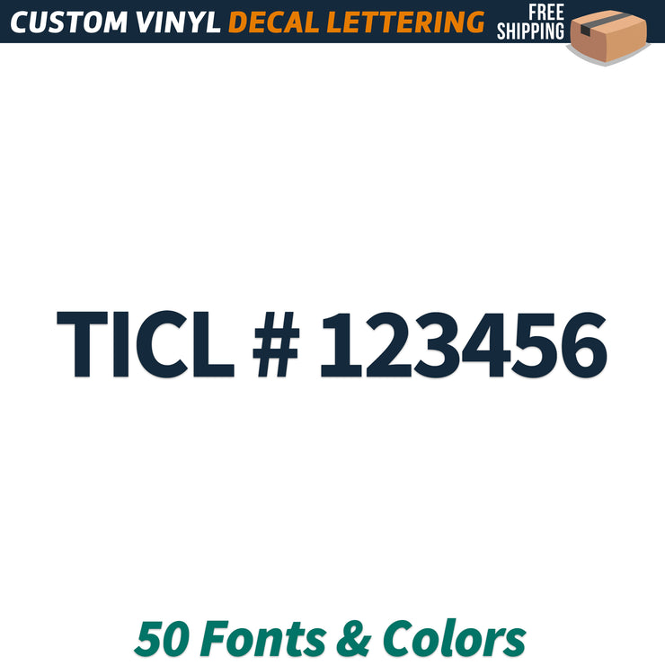 TICL number decal