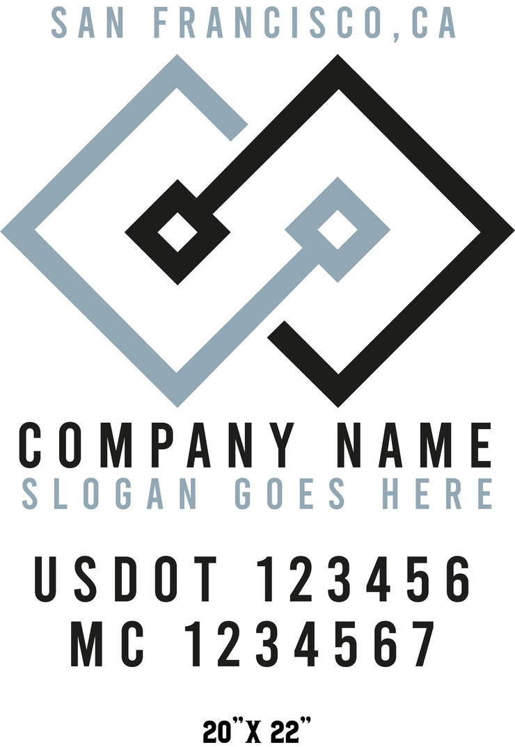 Logistics Company Name Truck Decal, (Set of 2)