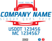 Transportation Company Name Truck Decal, (Set of 2)