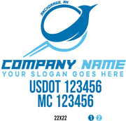 Transportation Company Name Truck Decal, (Set of 2)