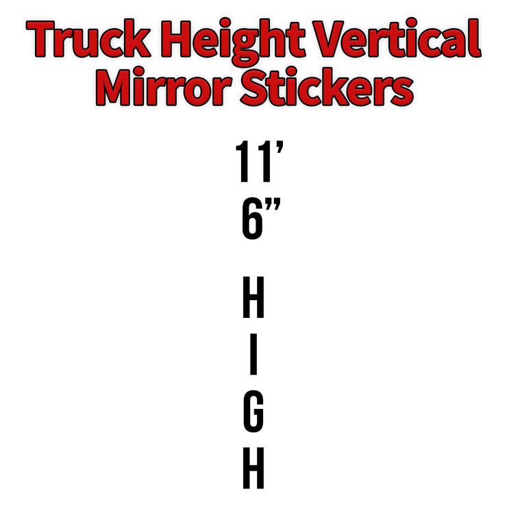 truck height vertical mirror stickers
