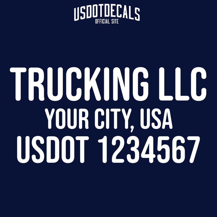 trucking company name, location & usdot decal sticker
