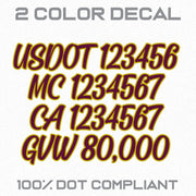 usdot mc ca gvw decal