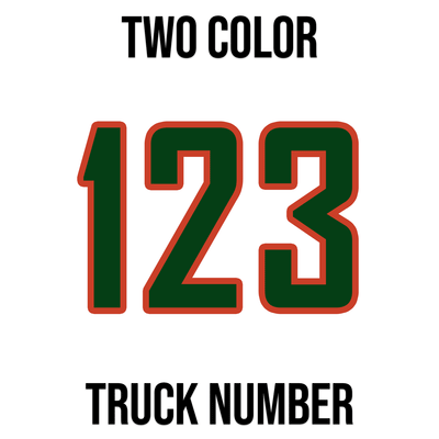 two color truck number decal sticker