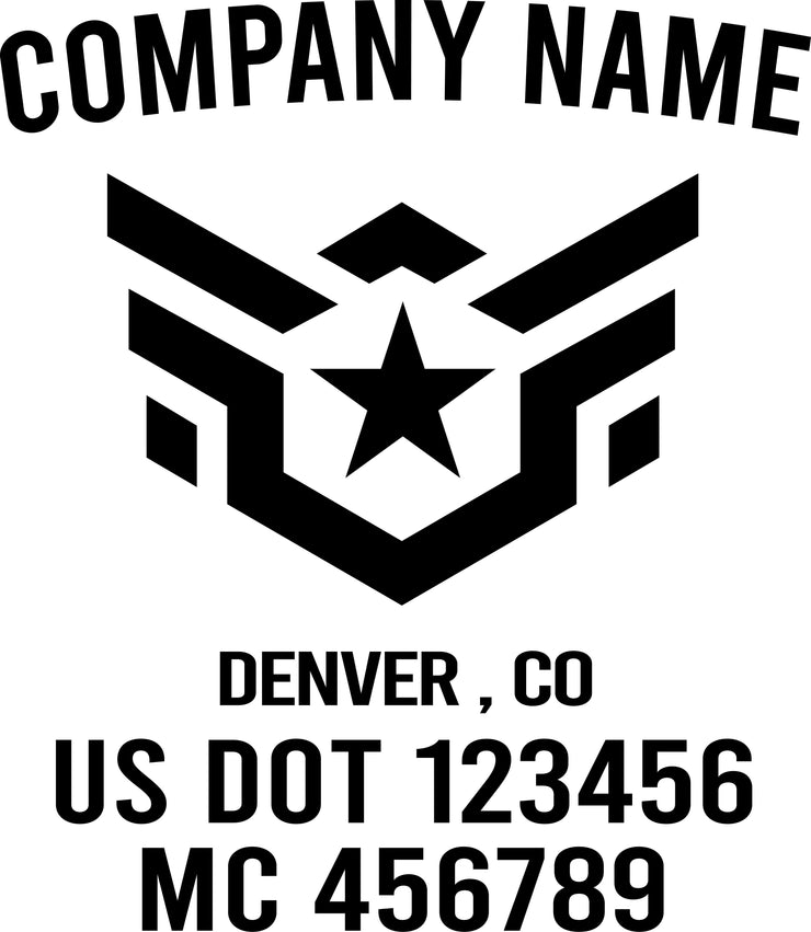 Military USdot name truck door decal 