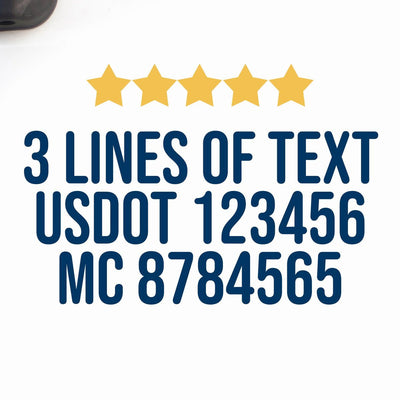 3 Lines of Text Truck Decal, USDOT, MC