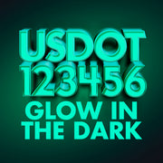 usdot number decal glow in the dark 