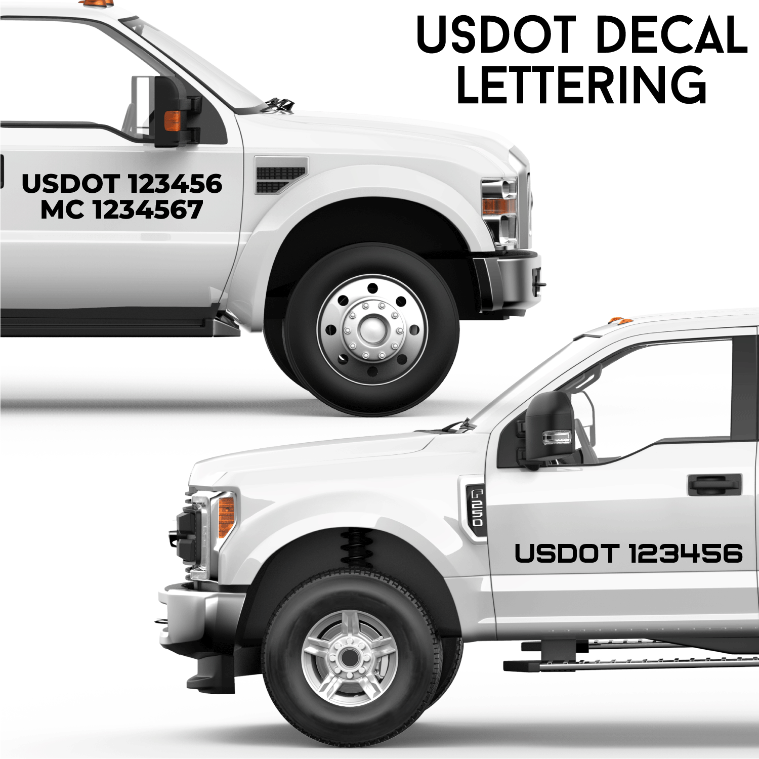 USDOT Truck Lettering Decal , (Set of 2) USDOT Decals