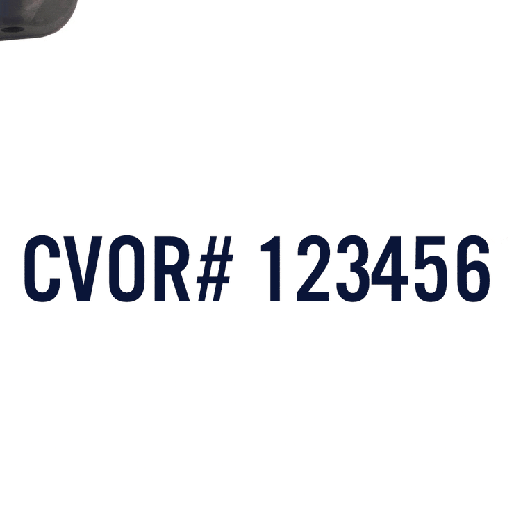 Cvor Number Example CVOR Number Decal, (Set of 2) – USDOT Decals