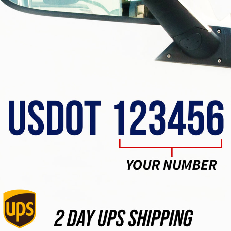 USDOT Number Decal Sticker Lettering [200 Colors & 200 Fonts], (Instant Proof) [2-Day Shipping] Set of 2