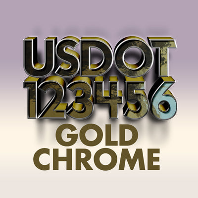 usdot decal sticker gold chrome