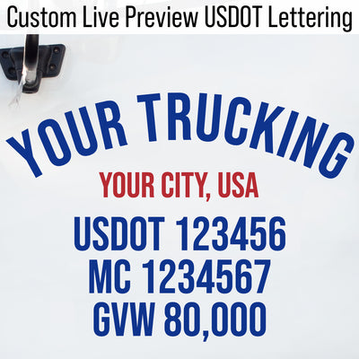 USDOT Number Lettering Decal Sticker LIVE PROOF (Set of 2)