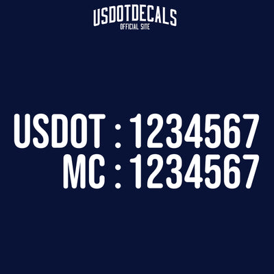 USDOT & MC Sticker Decal (Truck Door Lettering), (Set of 2)